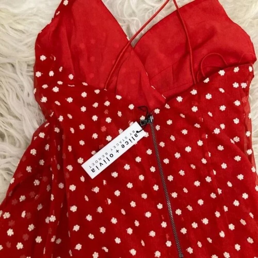 ALICE + OLIVIA Katie Floral Wrap Front Minidress - Picture 7 of 13